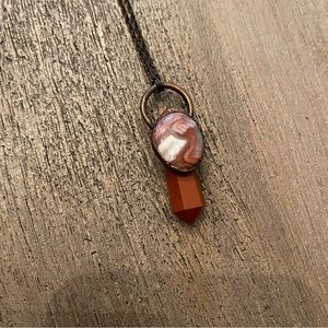 Discontinued Black Sheep Jewelry WV Jasper and Crazy Lace Agate Necklace